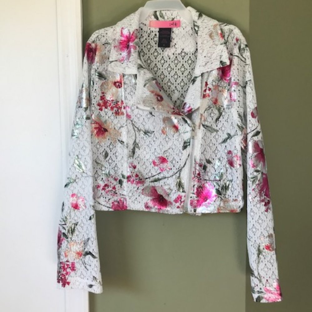 2 Hip See Through White Multi Jacket Girl
